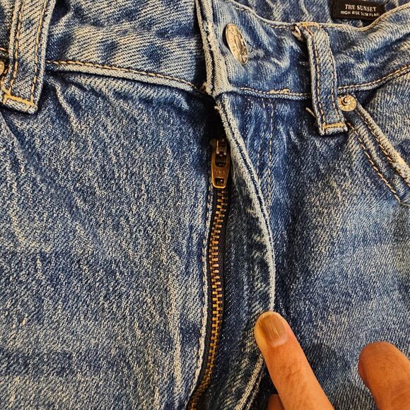 Rails The Sunset Jeans Sz 27 High Rise Ankle Flare Slim Fit Medium Wash Denim - Picture 4 of 13